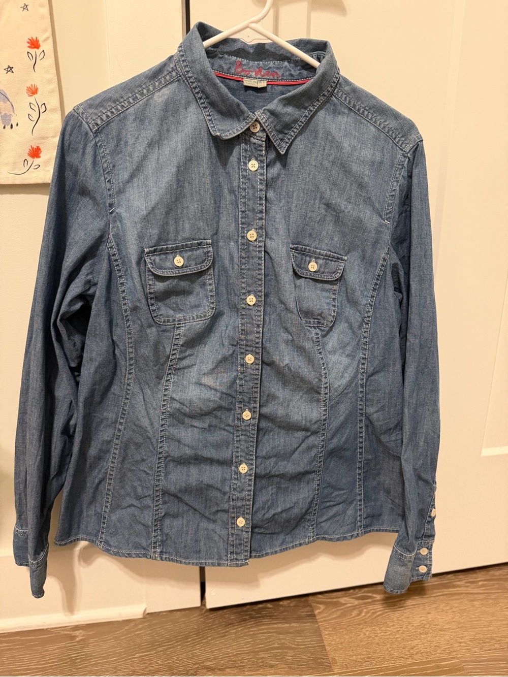 Boden Blue Denim Button-Down Shirt